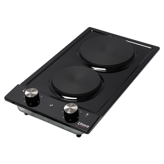 Univa 2 solid plate Domino Solid hob Black UDH02B