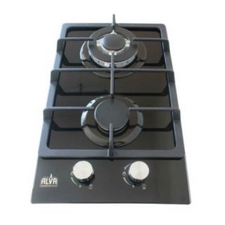 ALVA - 30cm 2-BURNER GAS HOB - GLASS TOP GDH202