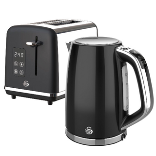 SWAN -  Bravo Digital Black Kettle & Toaster Pack SDP2