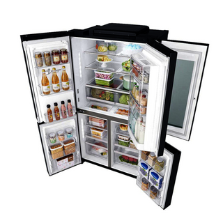 LG 889L 4 Door Instaview Door in Door Side by Side Fridge - Matte Black  GR-X31FMQRL.AMCQESA