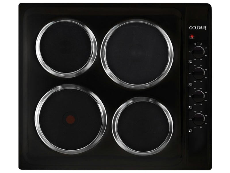 Goldair 4 Plate Built In Electric Hob (600mm) Black GEH400B