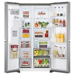 LG 617L Platinum Silver LG Fridge SBS W/D - GC-L257SLXL