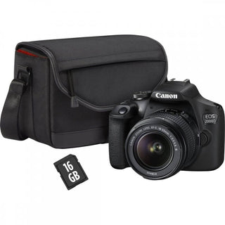 Canon 2000D 24MP DSLR IS Starter Bundle - Black