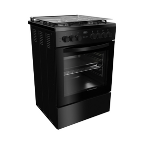 Defy 60cm Black 3 Gas 1 Solid Plate Stove - DGS679