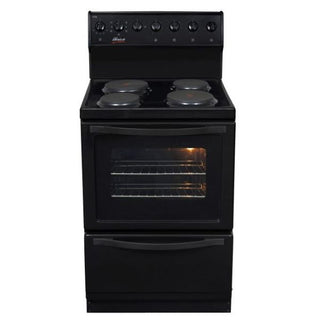 Univa stove 4 solid plates with warmer drawer, Black U126B