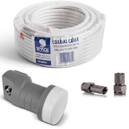 Single Satellite / DSTV LNB Replacement Kit. Includes cable and connec