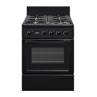 Univa 4 Burner Gas Stove Black 600mm UG016BI UG016BI