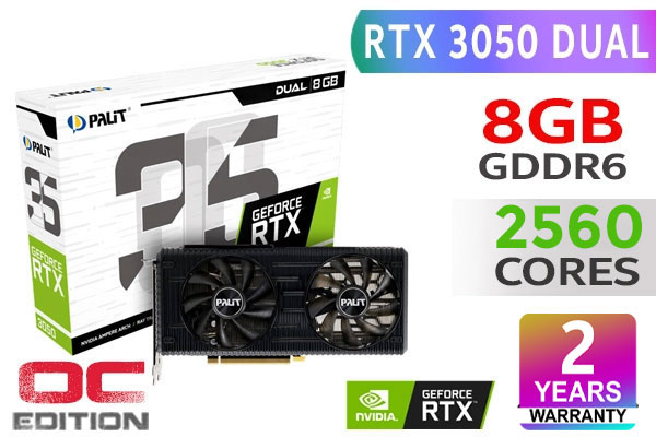 Palit GeForce RTX 3050 Dual NE63050019P1-190AD 8GB GDDR6 128-bit PCI-E