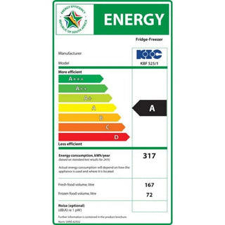 KIC 238L White Fridge Freezer KBF525WH
