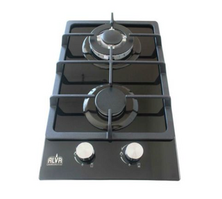 ALVA - 30cm 2-BURNER GAS HOB - GLASS TOP GDH202