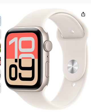 Apple Watch SE 3 GPS 44mm Smartwatch with Starlight Aluminium Case with Starlight Sport Band - M/L.