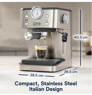 Delonghi - Classic Manual Pump Espresso Coffee Machine - EM450.M