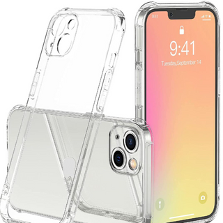 World Choice Clear Pouch Gel Case & 9D Tempered Glass for Apple iPhone 13