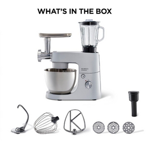 Kenwood - HomeBake Stand Mixer + Mincer & Blender 1000W - KHH01.220SI