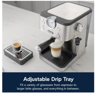 Delonghi - Classic Manual Pump Espresso Coffee Machine - EM450.M