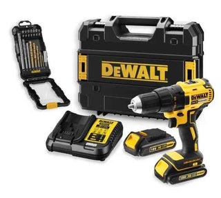 Cordless Drill Driver DEWALT Brushless 18v with 2 x 1.5Ah batteries, charger and 16pc Accessories Set