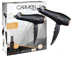 Carmen Keratin Pro Escentual 2200W Hair Dryer with Argan Oil, Black SEL-5168