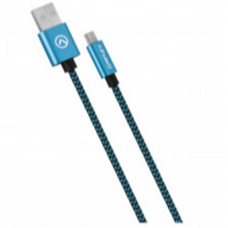 Amplify Linked series Micro USB braided cable - 2meter - black/blue AMP-20003-BKBL