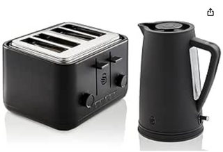 Swan Stealth Black Kettle and Toaster Pack SSTP8