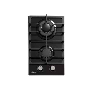 Zero 2 Burner Black Glass Top Gas Hob