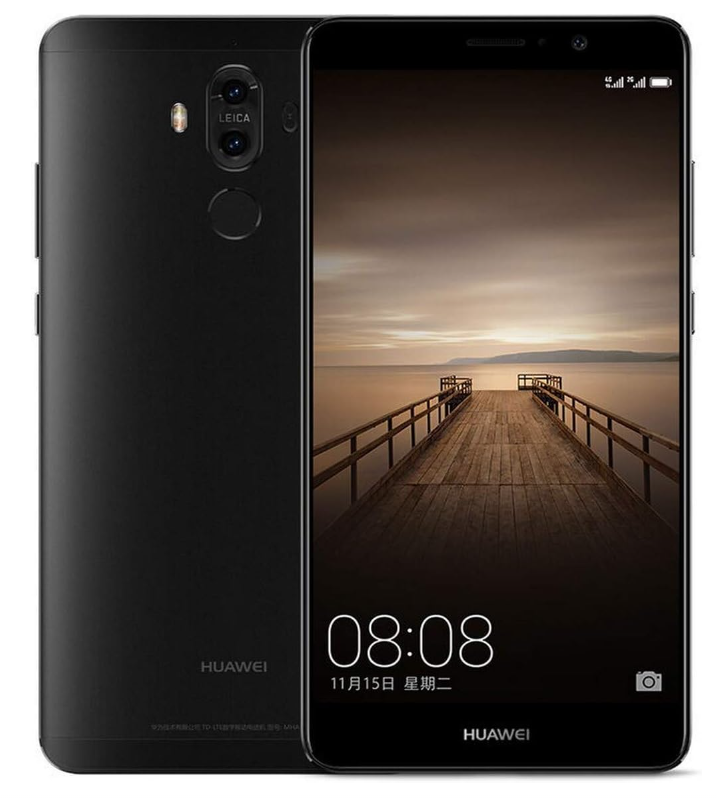 Étui Portefeuille Pour Huawei Mate 9 (Dual-SIM) - Noir Similicuir - 3 Fentes Cartes - Protection Complète