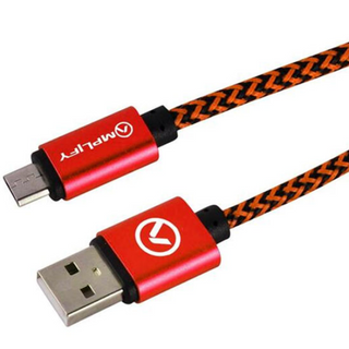 Amplify Linked series Micro USB braided cable - 2 meter - black/red AMP-20003-BKRD