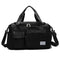 Sports Gym and Travel Duffel Bag with Wet Pocket & Shoes Compartment - Black