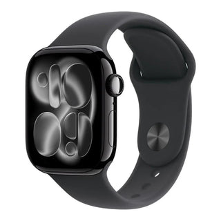 Apple Watch Series 11 GPS + Cellular 46mm Jet Black Aluminium Case with Black Sport Band M/L