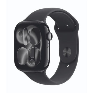 Apple Watch Series 11 GPS 42mm Jet Black Aluminium Case with Black Sport Band – S/M