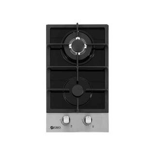 Zero 2 Burner Glass & Stainless Steel Top Gas Hob