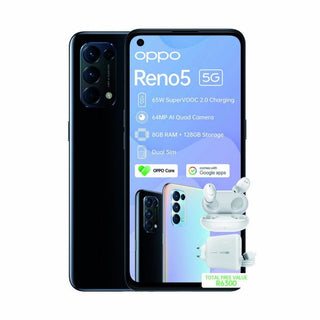 OPPO Reno5 128GB Dual Sim 5G - Starry Black + OPPO Enco Buds