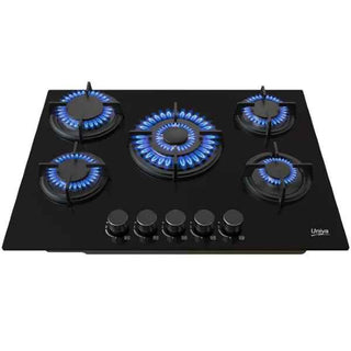 Univa Gas Hob Black Glass UGH750G