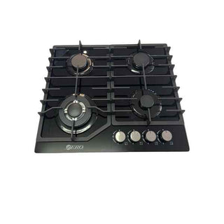 Zero 4 Burner Gas Hob Glass Black