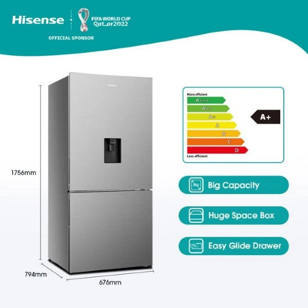 Hisense 463L Silver Fridge Freezer H610BS-WD