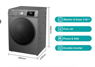 Hisense 10Kg/6Kg Smart Washer Dryer with Inverter -Titanium Silver