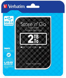 Verbatim Store n Go USB 3.0 2TB Black External Hard Drive 53195