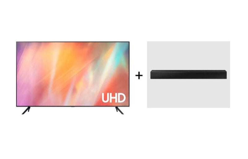 Samsung 70″ Crystal UHD 4K Smart TV + 2.0Ch Soundbar Bundle – (UA70AU7000KXXA + HW-T400)