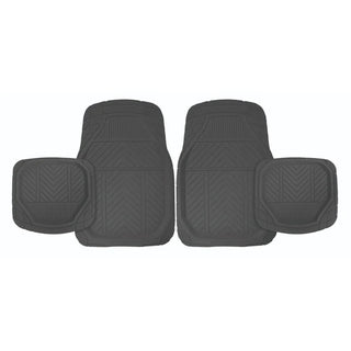 Stingray 4Pce Deep Trough Mat Set - Grey (ZS1839PGR)