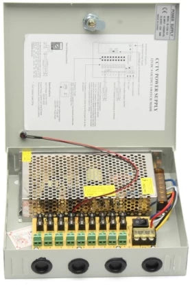 DW 9 Camera 9 Channel 12V Dc Power Supply 10A Power Plug  (Silver)
