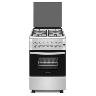 Ferre  50 x 60 4 Gas, Cast Iron, Elec Oven, Light, Ignition, Glas Lid, Thermostat, 1 Pans, Stainless Steel