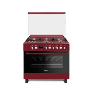 Ferre 90cm 6 Gas Burner (Wok + Mini Wok) With Electric Oven, Fan, Turnspit And Grill – Red - F9S60E7.PRI