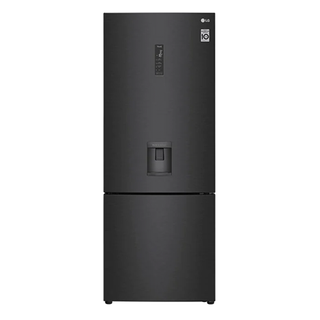 LG Matte Black 446L Bottom Freezer Fridge Linear Invert Comp GC-F569NQHM