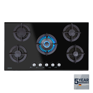 Grundig GIGG 9235150 X 90cm Gas on Glass Hob - Black