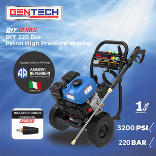Gentech 220 BAR / 3200 PSI DIY Petrol High Pressure Washer GPPW3200  - Blue