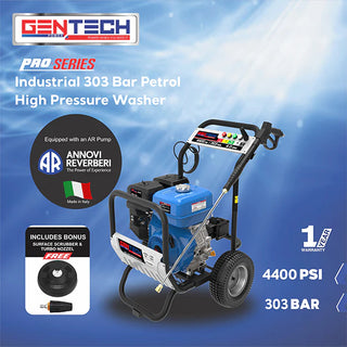Gentech 303 BAR / 4400 PSI Industrial Petrol Pressure Washer GPPW4400   - Blue