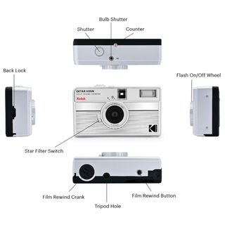 Kodak Ektar H35N Half Frame Film Camera – Striped Black