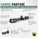 Hawke Vantage 30 WA SF 6-24×50 Riflescope – Half Mil Dot IR Reticle