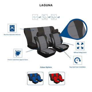 LAGUNA 6PC CAR SEAT COVER SET STINGRAY  :ZSLAGUNA06BL