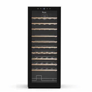 SWAN - 55  Bottle Wine  Cooler with   Wooden Finished Wire Shelves SWC55W