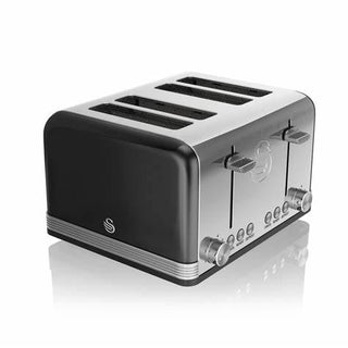 Swan Retro 4 Slice Black Toaster  SRT4B/R/G